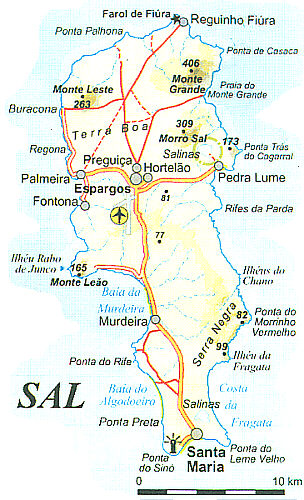 Mappa dell' isola di Sal 