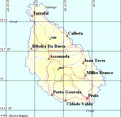 Mappa dell'isola di Santiago