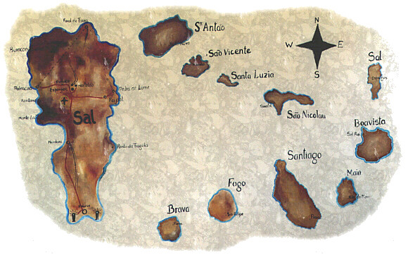 Mappa dell' arcipelago di Capo Verde
