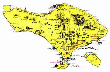 Mappa dell' isola di Bali, seleziona per ingrandire