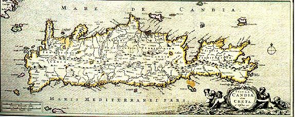 Antica mappa di Creta del periodo di dominazione Veneziano