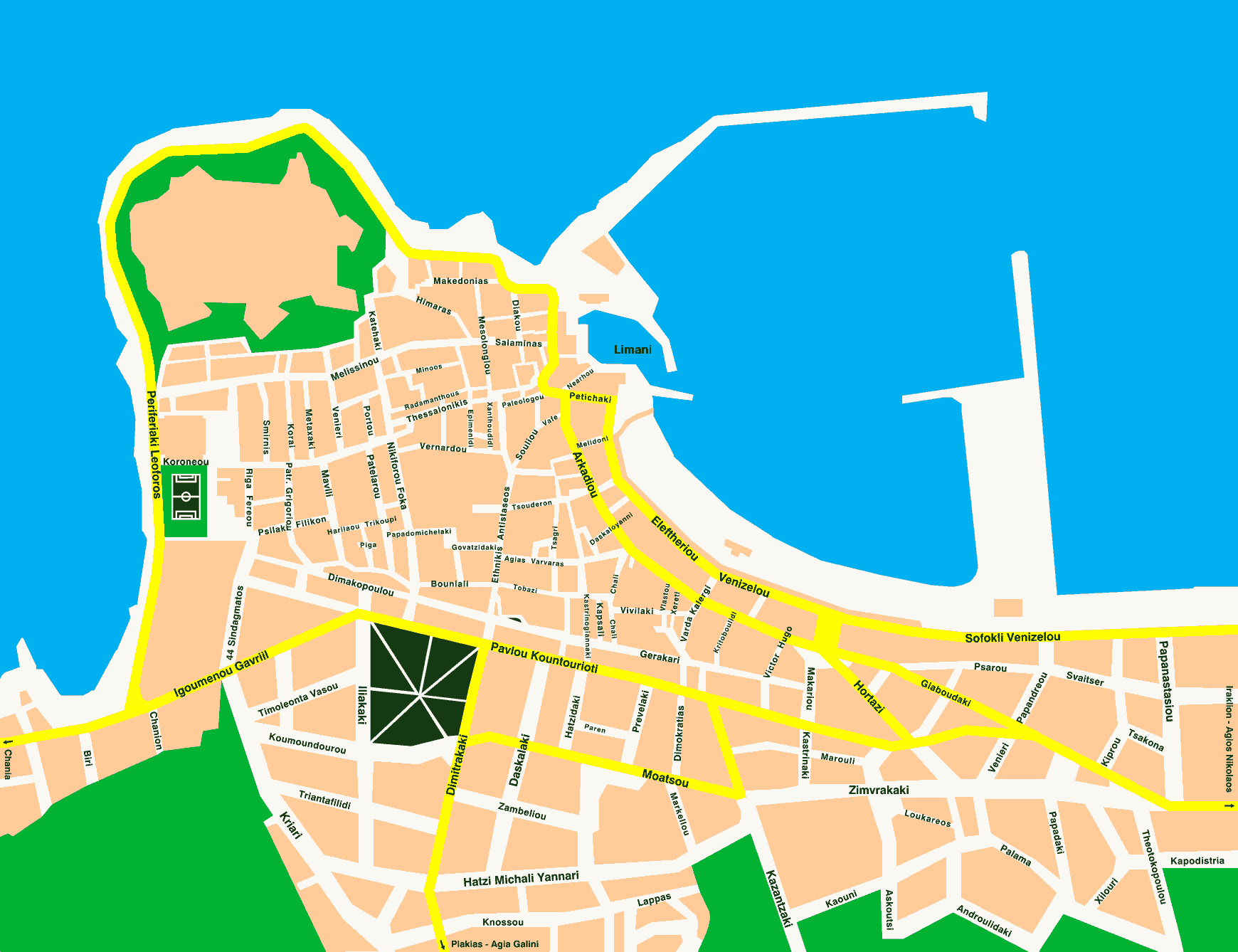 Mappa della città di Rethimnon